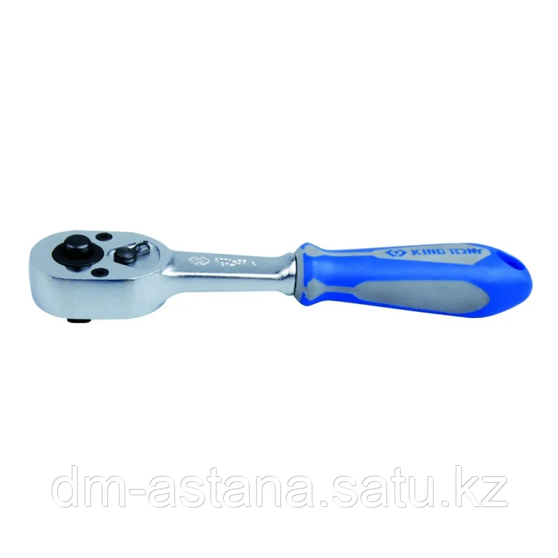 KING TONY Трещотка 1/4", 140 мм, 24 зубца, флажковая с кнопкой, фиксатор KING TONY 2771-55G