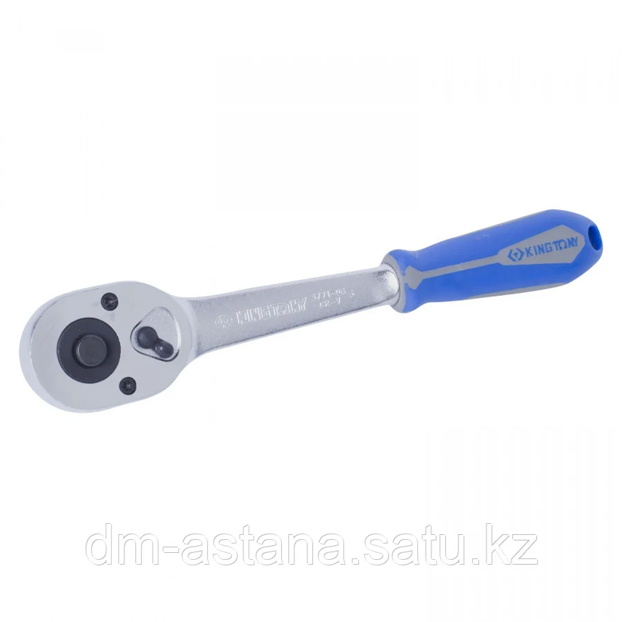 KING TONY Трещотка 3/8", 200 мм, 32 зубца, флажковая с кнопкой, фиксатор KING TONY 3771-08G