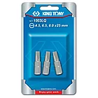 Набор вставок (бит) 1/4", шлицевые, 4,5х0,6, 6,5х1,2, 8,0х1,2, 3 предмета KING TONY 1003LQ