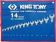 Набор комбинированных ключей, 8-24 мм, чехол из теторона, 14 предметов KING TONY 1215MRN01
