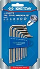 Набор Г-образных TORX, T10-T40, с отверстием, 7 предметов KING TONY 20407PR