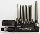 Набор вставок (бит) с воротком-битодержателем 1/4", TORX, T10-T40, L = 60 мм, 8 предметов KING TONY 2128PR