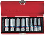Набор глубоких торцевых головок 3/8", шестигранные, 10-19 мм, 8 предметов KING TONY 3508MR