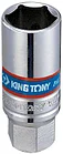 Головка свечная шестигранная 3/8", 21 мм, L = 70 мм, резиновый фиксатор KING TONY 363521