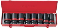 Набор ударных глубоких торцевых головок 3/4", шестигранные, 1"-1&1/2", 8 предметов KING TONY 6410SP