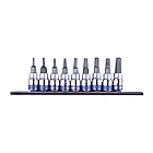Набор торцевых насадок 1/4", TORX, Т8-Т40 мм, L = 37 мм, с отверстием, 9 предметов KING TONY 2119PR